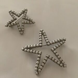 Vintage Vogue Jlry Star Brooch Pin Lot of 2 Statement Estate